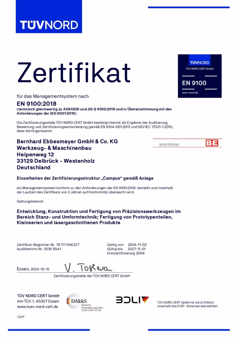 erstzertifizierung en 9100 2018 b ebbesmeyer